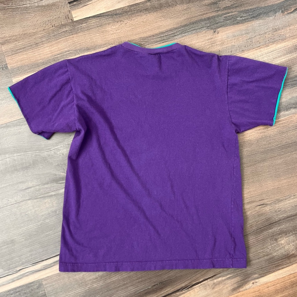 Vintage 90s Mens' Reno Hot August Nights Layered Tee Purple Teal Size Small - Picture 6 of 7